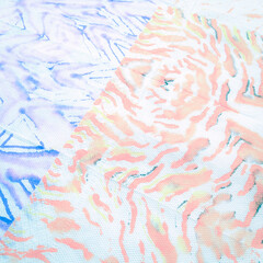 Embroidery Collage. Turquoise Watercolor Animal