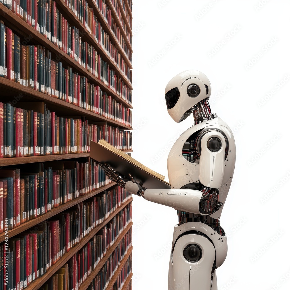 Poster Robot Exploring Books in Modern Library Setting