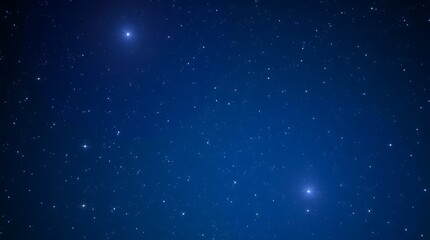 A bright, vibrant image of a starry night sky dark blue background, twinkling stars, hazy soft light, light streaks, glittering celestial bodies