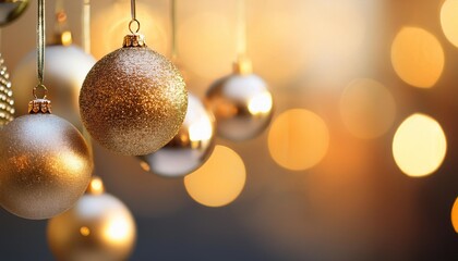 golden christmas balls