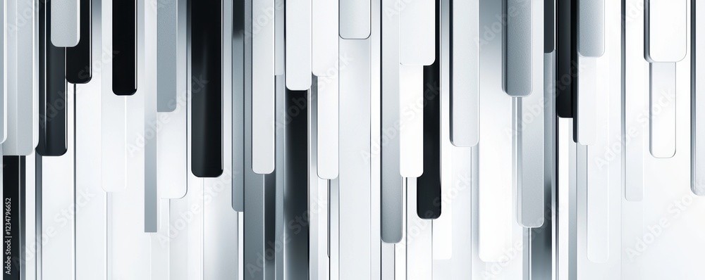 Poster abstract vertical lines in varying shades of black and white create a modern, dynamic pattern, conve