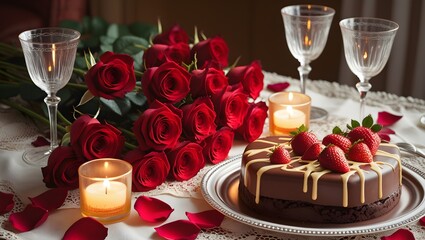 wedding cake and champagne