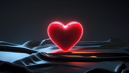 heart on black background