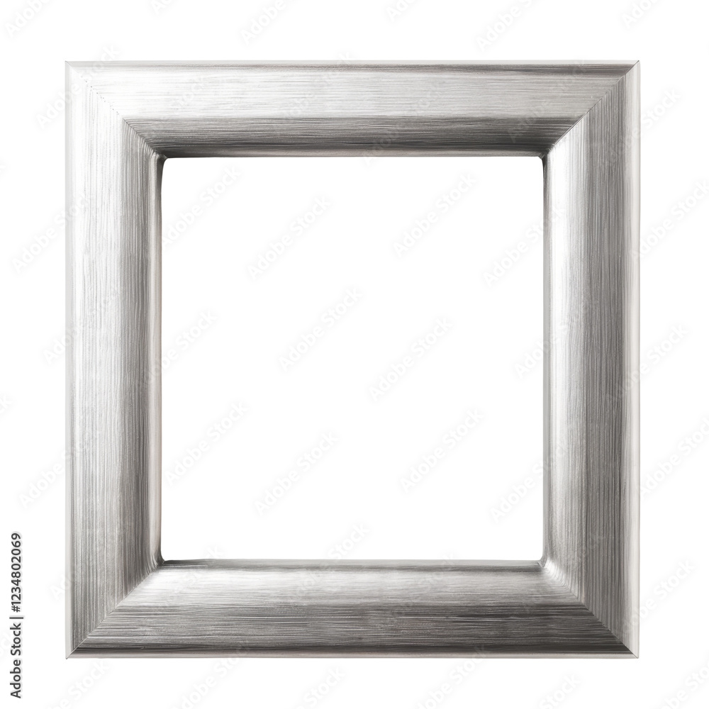 Poster simple silver square frame with smooth texture and clean design