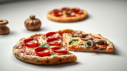 Delicious Pepperoni & Mushroom Pizzas - High-Quality Food Photography