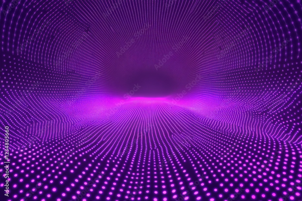 Poster vibrant purple digital landscape with dots creating an immersive visual effect at night