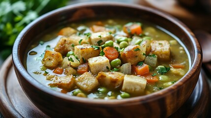 Soya chaap curry served in a bowl healthy recipe popular