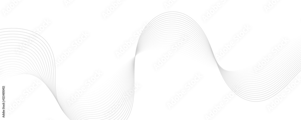 Poster abstract gray wave dynamic curve lines background. energy technology concept modern backdrop design 