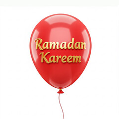 Ramadan red balloon isolated on white background