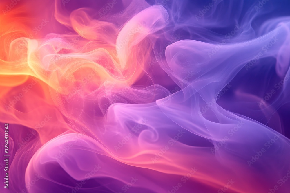 Aufkleber Vibrant swirling colors blend in an abstract smoke pattern creating a mesmerizing visual effect in vivid hues