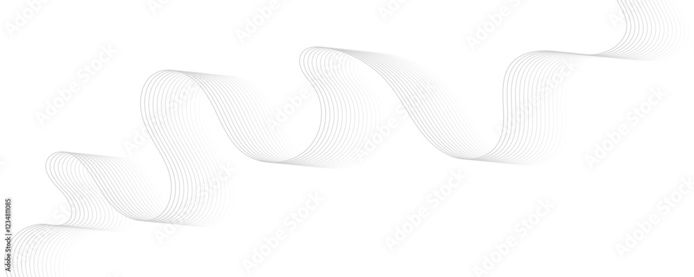 Poster abstract gray wave dynamic curve lines background. energy technology concept modern backdrop design 