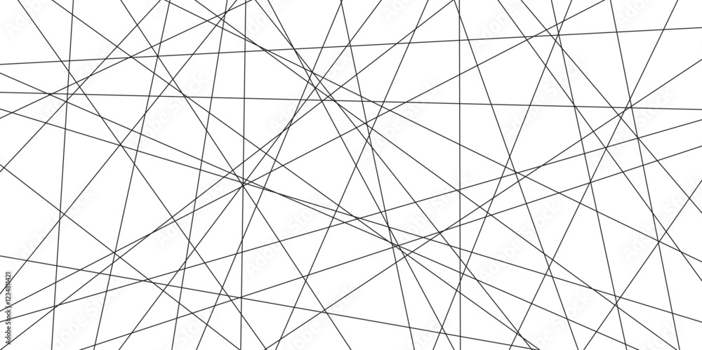 Fototapete Abstract black lines with white background. Creative and geometric shape with luxury pattern and paper texture design. abstract background with stripes for website design Technology background.	