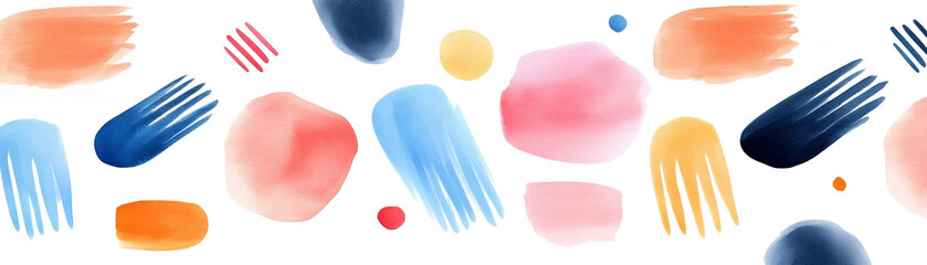 Obraz premium Colorful abstract watercolor design elements