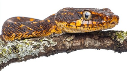 Fototapeta premium Close-Up of Colorful Snake on Branch in Natural Habitat