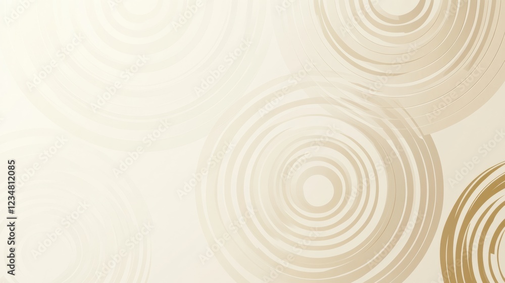 Aufkleber Elegant circular patterns create a modern background for design and art projects in soft, neutral tones. Generative AI