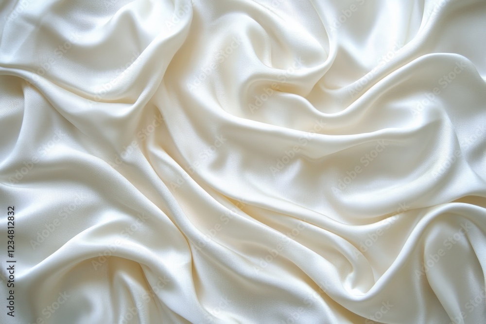 Poster soft white fabric draped elegantly on a surface showcasing smooth textures and gentle folds in natur