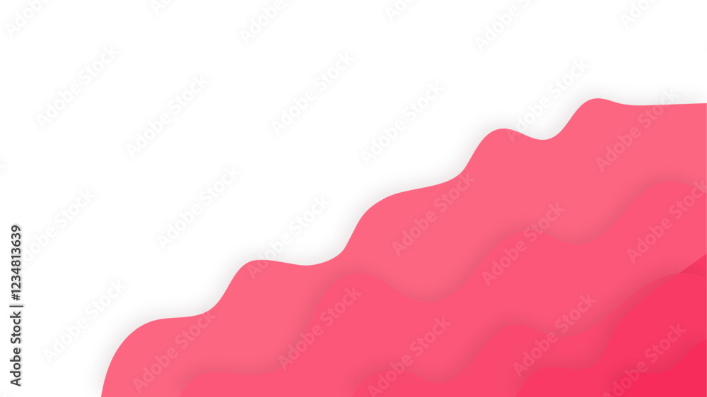 Poster pink gradient colorful wavy overlapping layers of papercut background. pink gradient paper cut backg