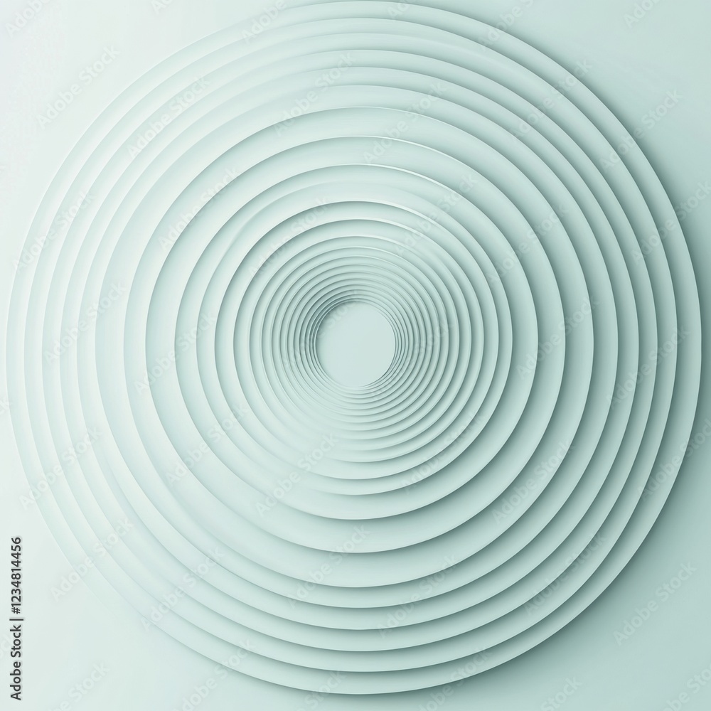 Leinwandbilder Circular patterns creating a minimalist art piece with soft textured layers in light tones. Generative AI
