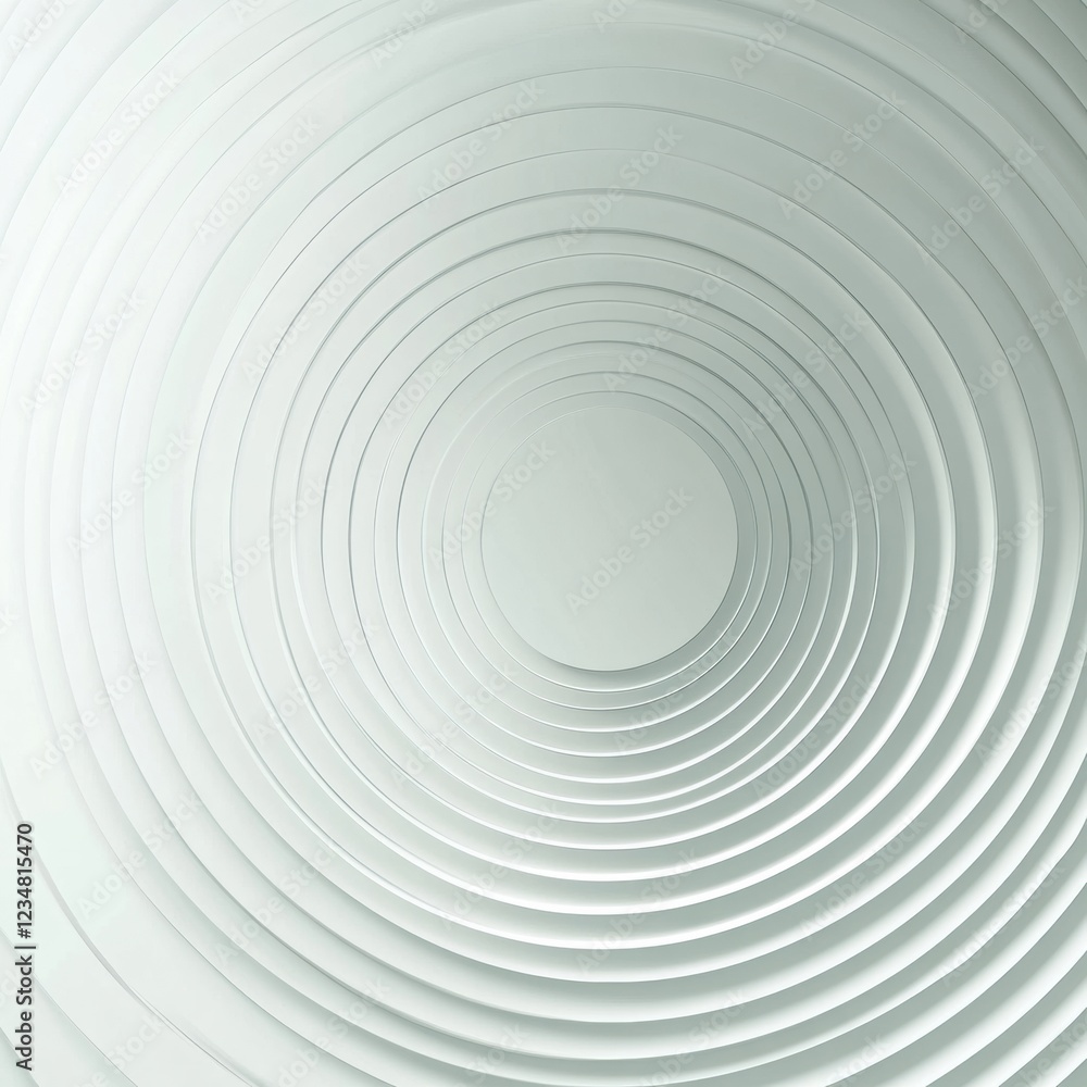Poster Circular patterns spiral inward creating a sense of depth and tranquility in a minimalistic design. Generative AI