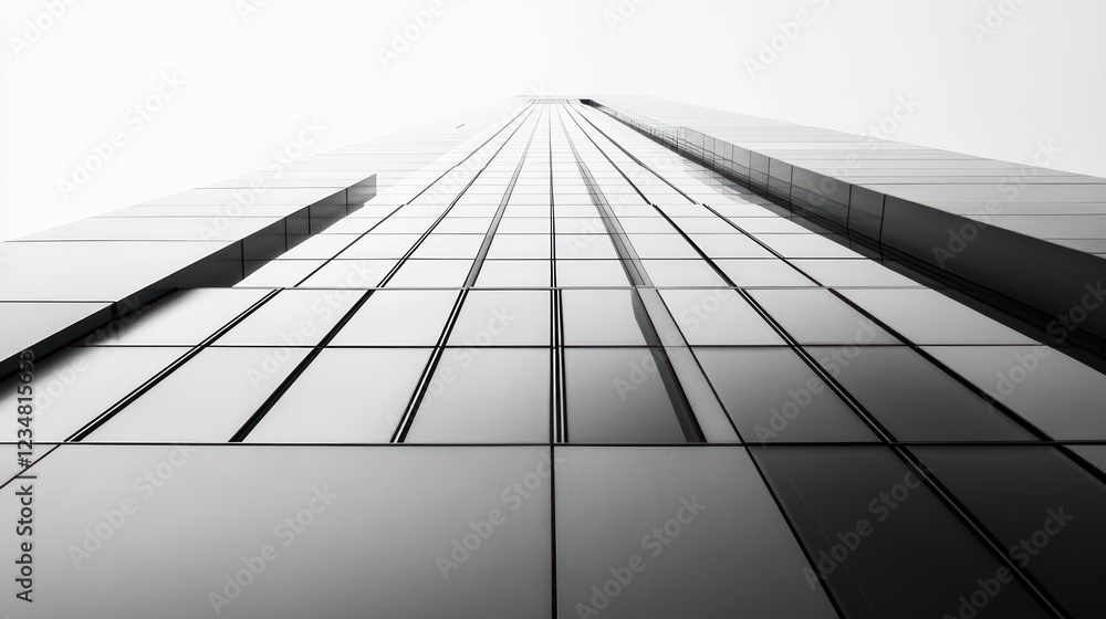 Poster low angle view of a skyscraper with a geometric pattern