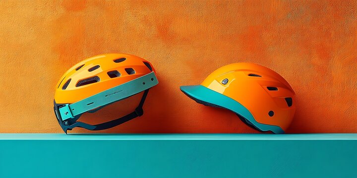 close up of a helmit, cyclic helmit, colorful helmit