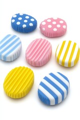 Obraz premium Colorful Variety of Decorative Soap Suds in Vibrant Patterns