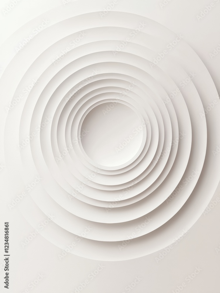 Leinwandbilder circular layers of white paper create a minimalist design that highlights depth and simplicity. gene