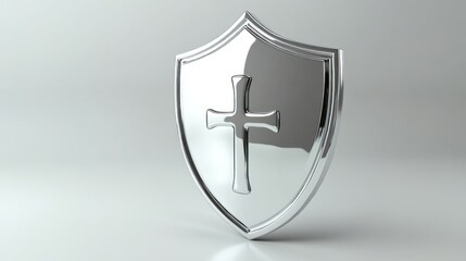 A Silver Shield with a Cross in the Center
