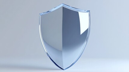 Transparent Glass Shield on White Background