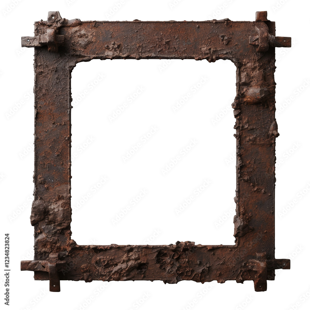 Aufkleber rustic frame with distressed edges and textured surface for vintage decor and design