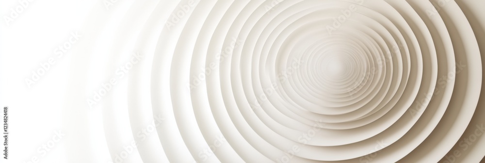 Poster Circular patterns create a mesmerizing visual effect of depth in light shades. Generative AI
