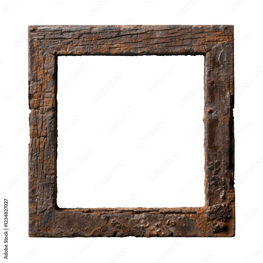 Poster rustic wooden frame with texture and square shape for art and creative displays