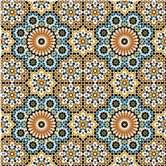 Seamless arabic ornament based on traditional arabic art. Geometric mosaic.	
