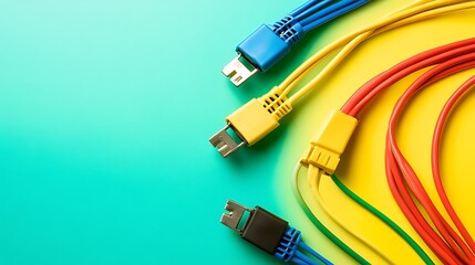 Starter wires with clips for car lighting isolated on colourful background