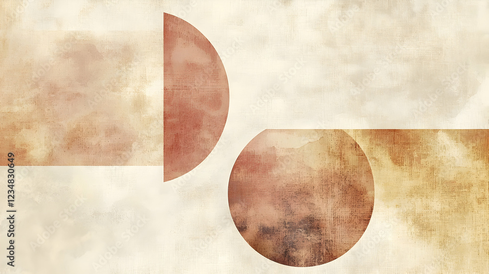 Poster abstract shapes in warm tones creating a textured background for design use
