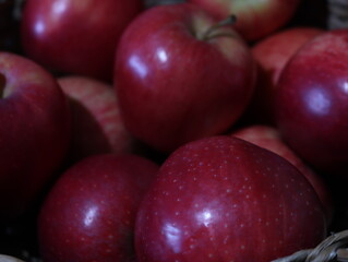 delicious appetizing red apples natural fruit delicacy