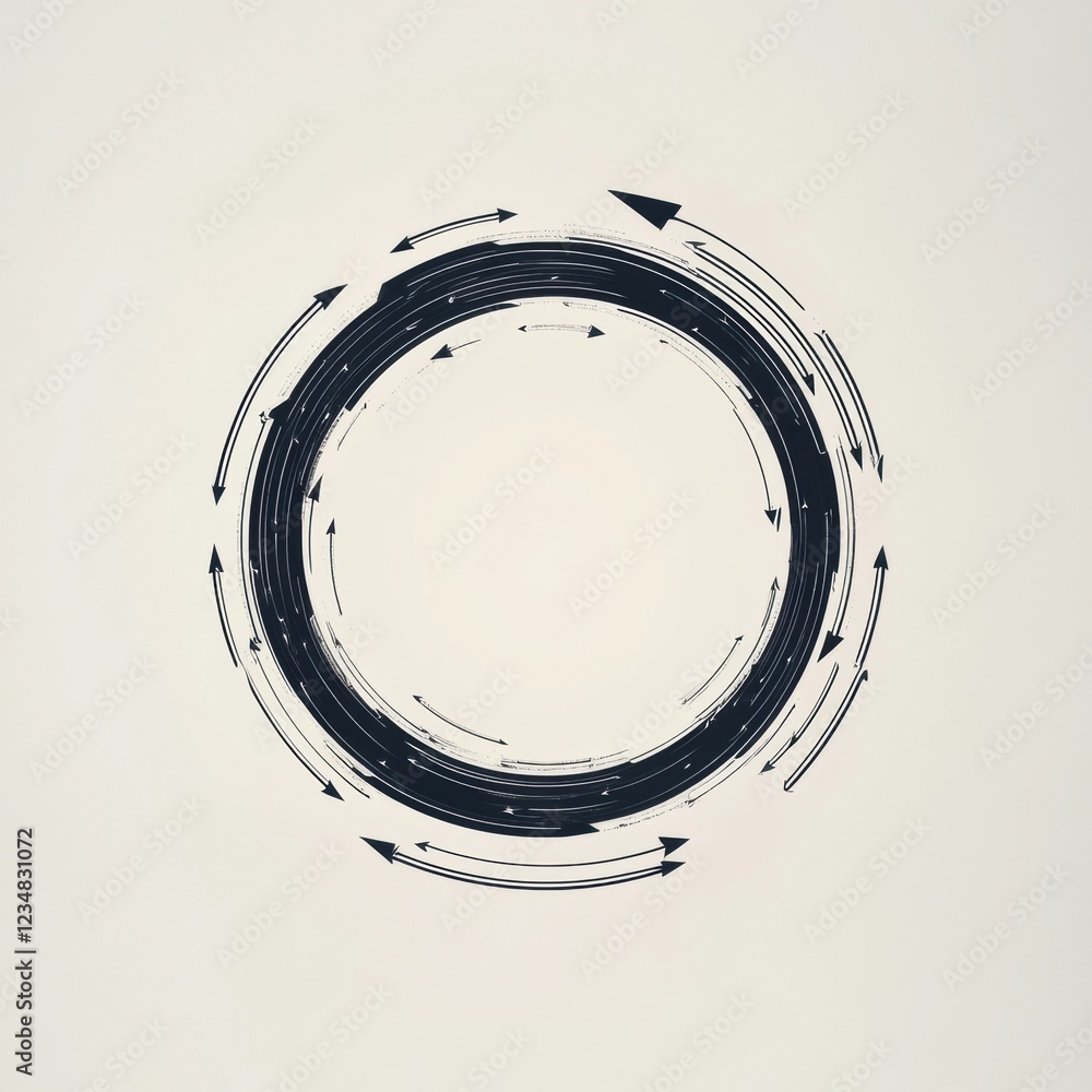 Poster Circular design with arrows demonstrating movement in a creative and modern artistic style. Generative AI