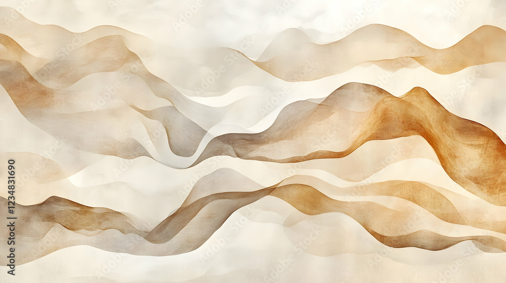 Aufkleber abstract flowing waves in warm tones creating a serene atmosphere
