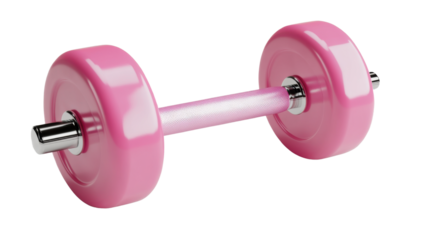 pink dumbbell isolated on white background