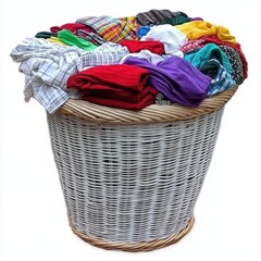 Laundry Basket Isolated on White Background