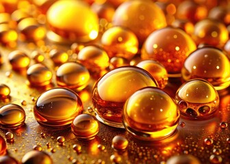 Sweet, amber honey drips, a macro exploration of its rich texture and honeycomb structure.