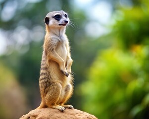 Fototapeta premium Meerkat animal on guard duty.