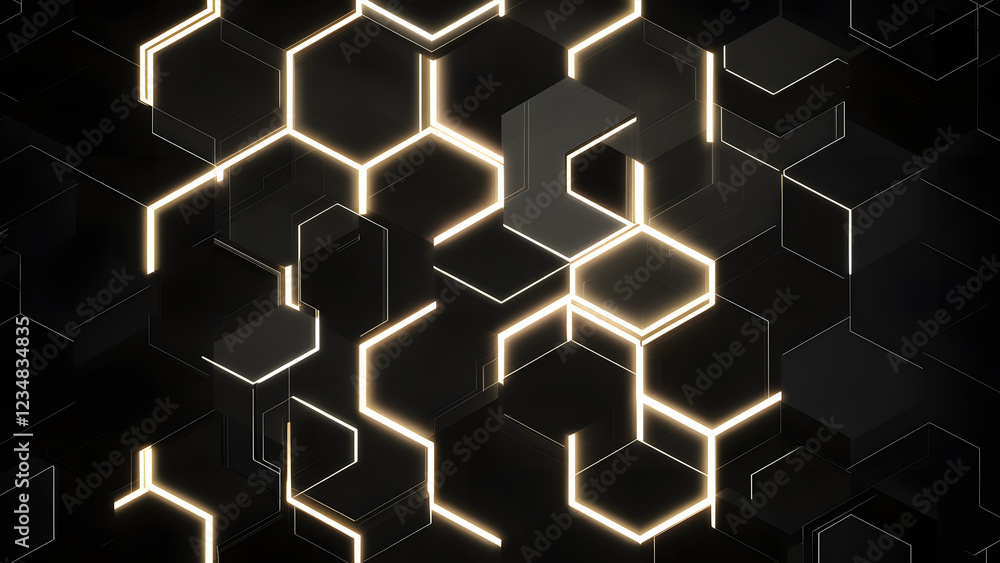 Poster abstract hexagon network: a mesmerizing abstract background with an array of interconnected hexagona