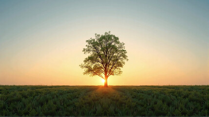 Obraz premium sunset in the field