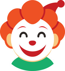 Winking clown face vector illustration