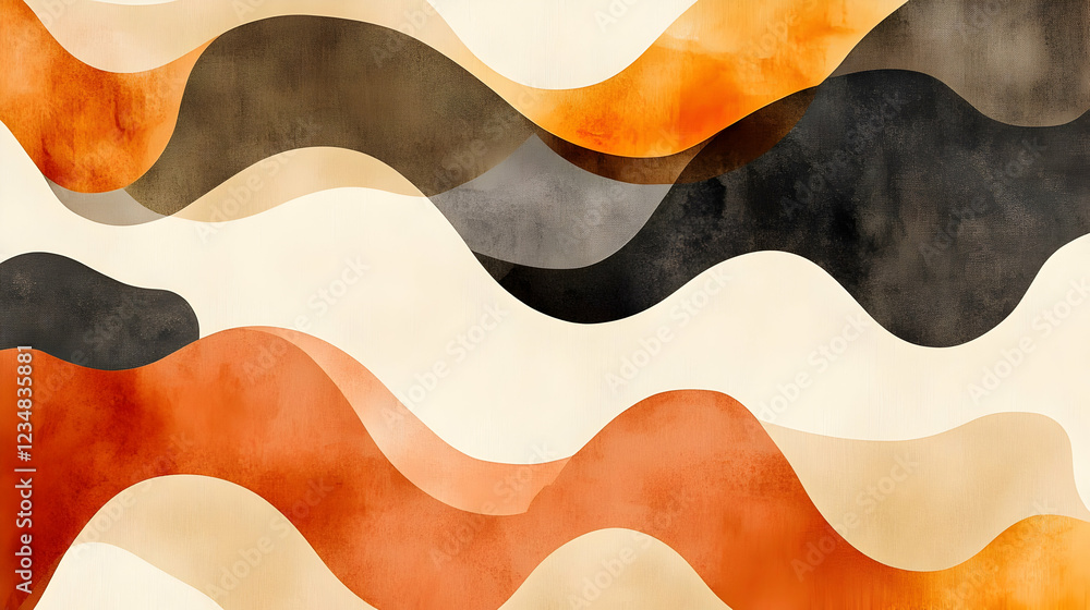 Poster abstract wavy pattern in warm colors creating a modern artistic backdrop