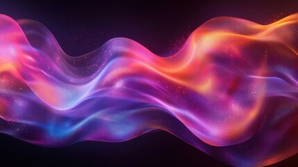 Obraz premium Abstract background featuring colorful waves and stars in a fluid design with iridescent effects