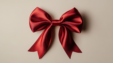  Elegant Red Ribbon Bow on Transparent Background 