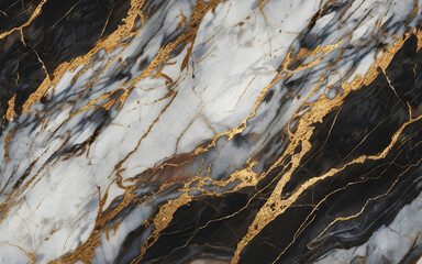 Black and Gold Marble Texture: Luxurious swirls of black and white marble accented with shimmering gold veins create a sophisticated and elegant background texture.