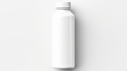 Blank White Plastic Bottle Mockup for Product Presentation and Branding with Clean Minimalist Design and Smooth Surface